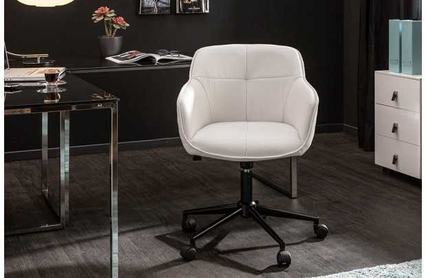 Lot de 4 chaises de bureau à roulettes en simili cuir coloris turqu...