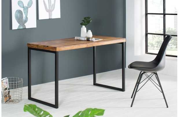 Bureau 120 cm design naturel avec pieds en métal chromé Secrétaire ...