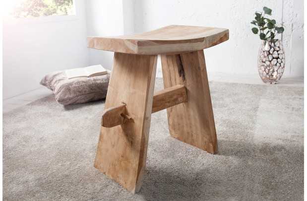 Tabouret design de 50 cm en bois massif naturel Tabourets bas |adeniahome...