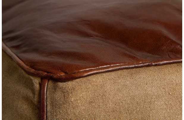 Pouf design BOULE de 50 cm coloris marron en coton tricoté Pouf |la...