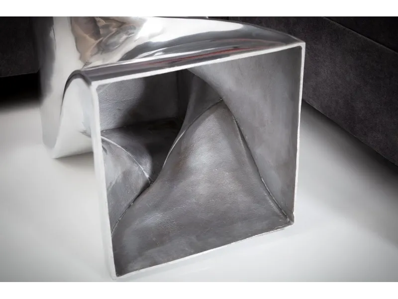 Tabouret design en aluminium argenté 45cm Tabourets bas |adeniahome.com