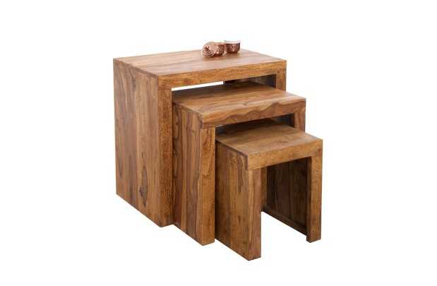Table d'appoint gigogne en bois massif Table d'appoint  |adeniahome.com