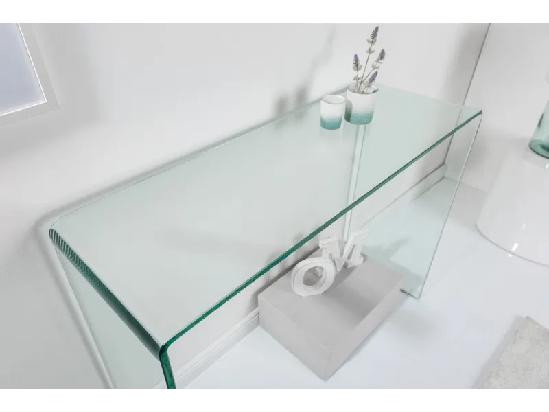 Bureau de 100 cm design en verre trempé transparent Secrétaire |adenia...