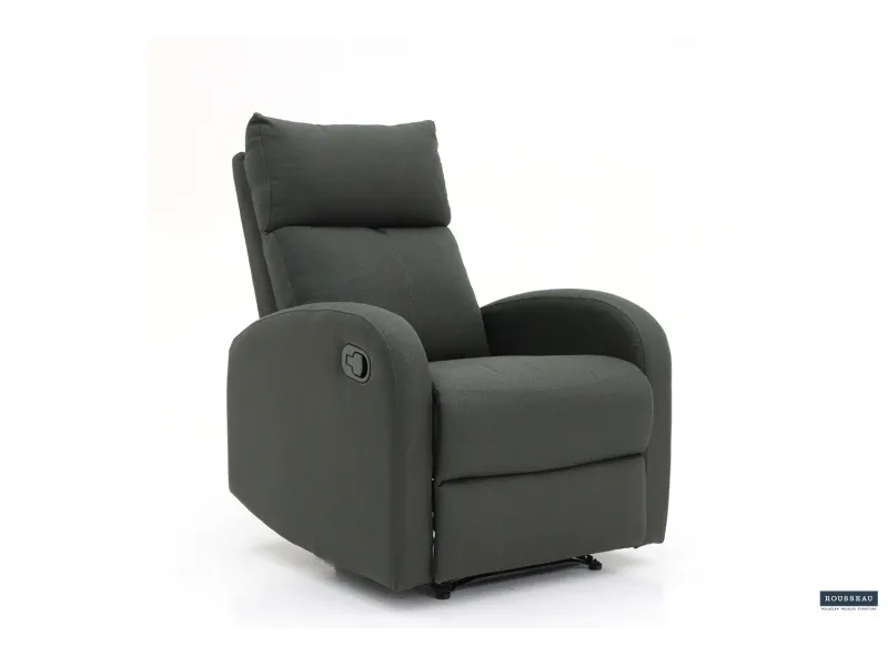 Fauteuil relax moderne coloris gris en simili cuir Fauteuil relax e...
