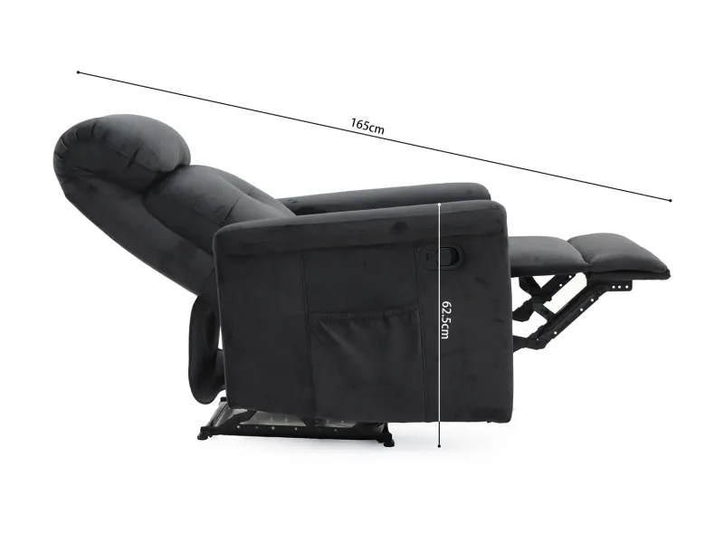 Fauteuil relax avec revêtement en simili cuir coloris noir Fauteuil...