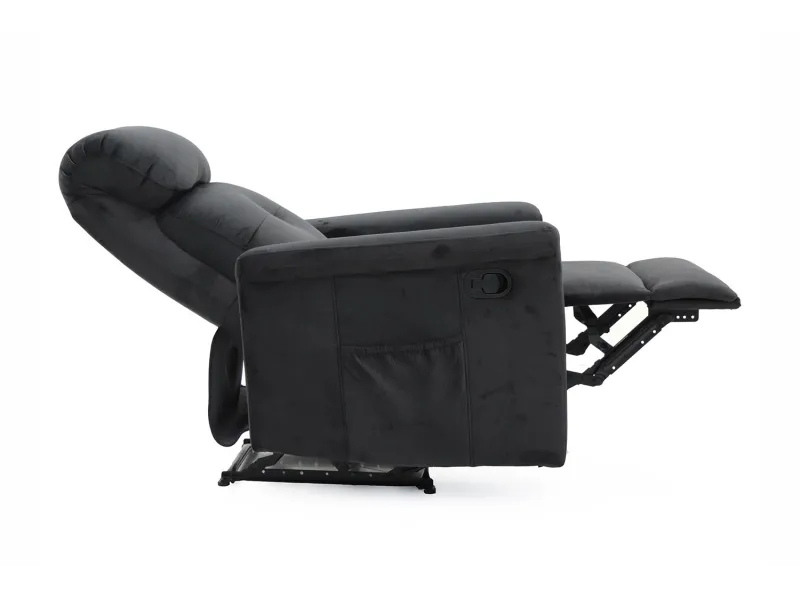 Fauteuil relax avec revêtement en simili cuir coloris noir Fauteuil...