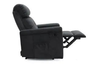 Fauteuil relax avec revêtement en simili cuir coloris noir Fauteuil... 2
