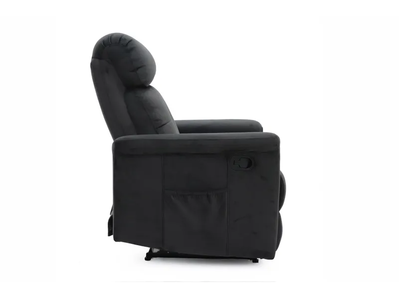 Fauteuil relax avec revêtement en simili cuir coloris noir Fauteuil...