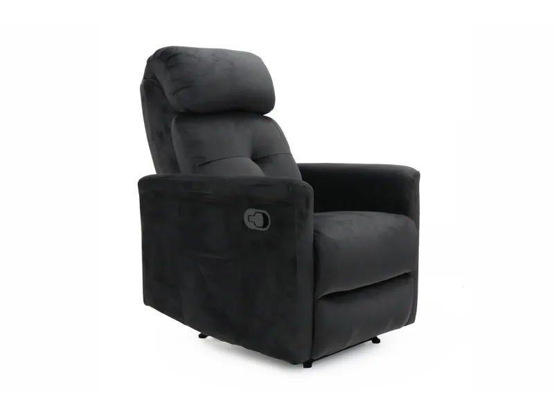 Fauteuil relax avec revêtement en simili cuir coloris noir Fauteuil...