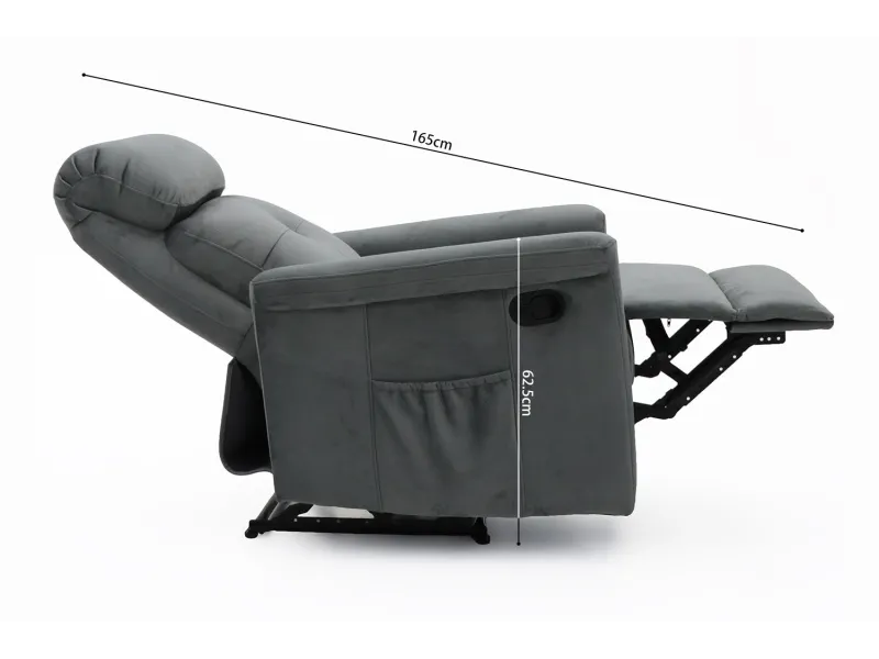 Fauteuil relax moderne revêtu en simili cuir coloris gris Fauteuil ...