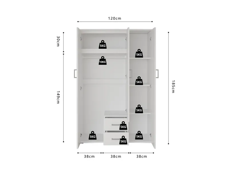Armoire murale moderne 1 porte teinté blanc Meubles haut |adeniahome.com