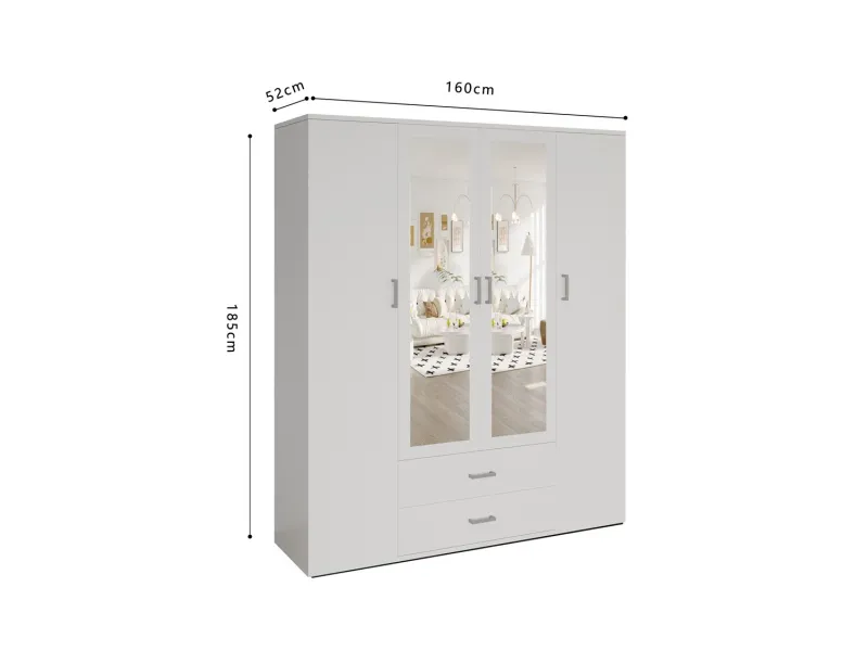 Armoire murale design 2 portes ouvrantes vitrées Meubles haut |adeniahome...