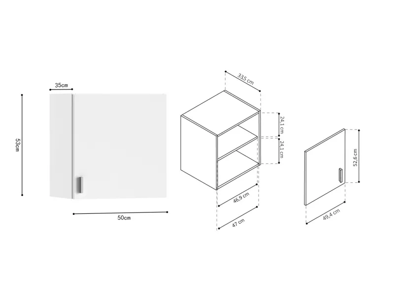 Armoire murale moderne 1 porte coloris sonoma Meubles haut |adeniahome...