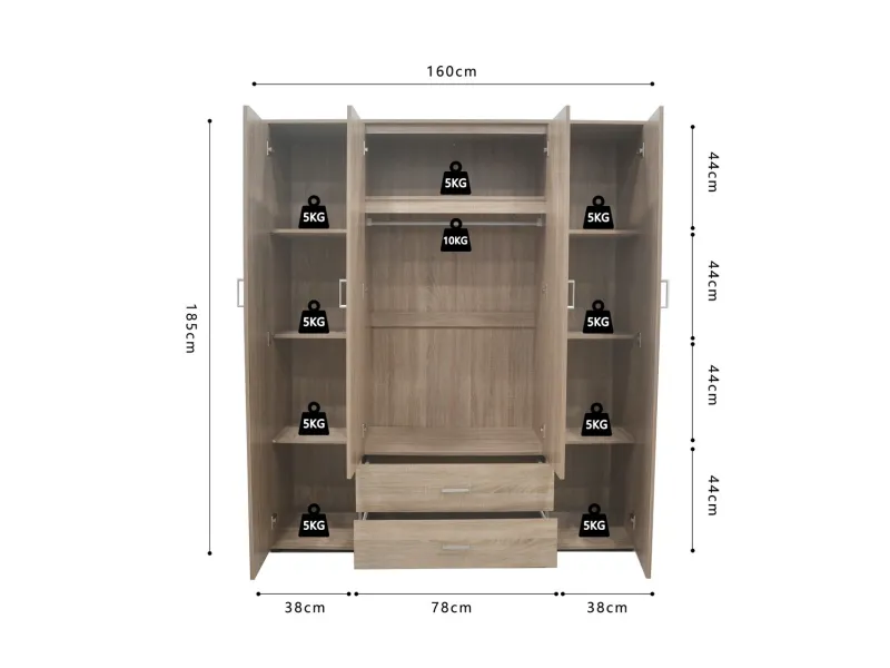 Meuble bas de cuisine à 2 portes ouvrantes coloris sonoma Meubles b...