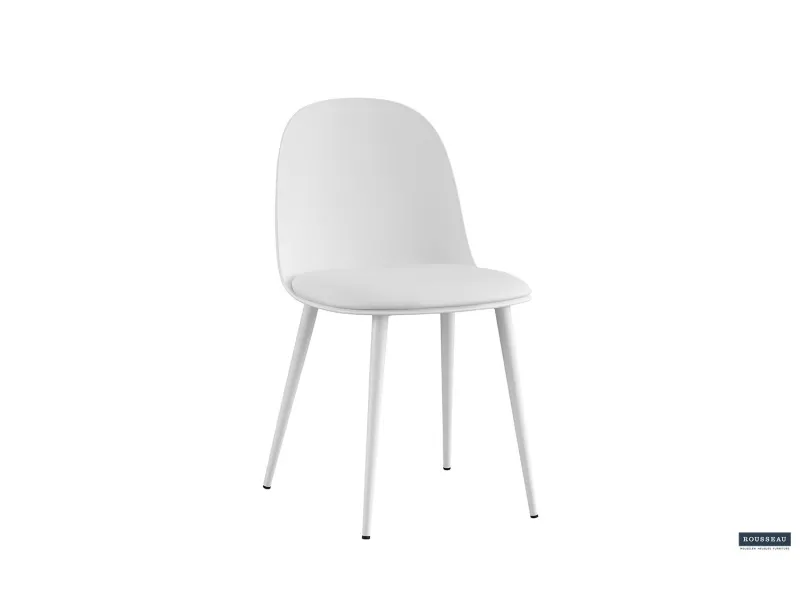 Chaise design en simili cuir blanc Chaises de salle à manger |adeniahome...