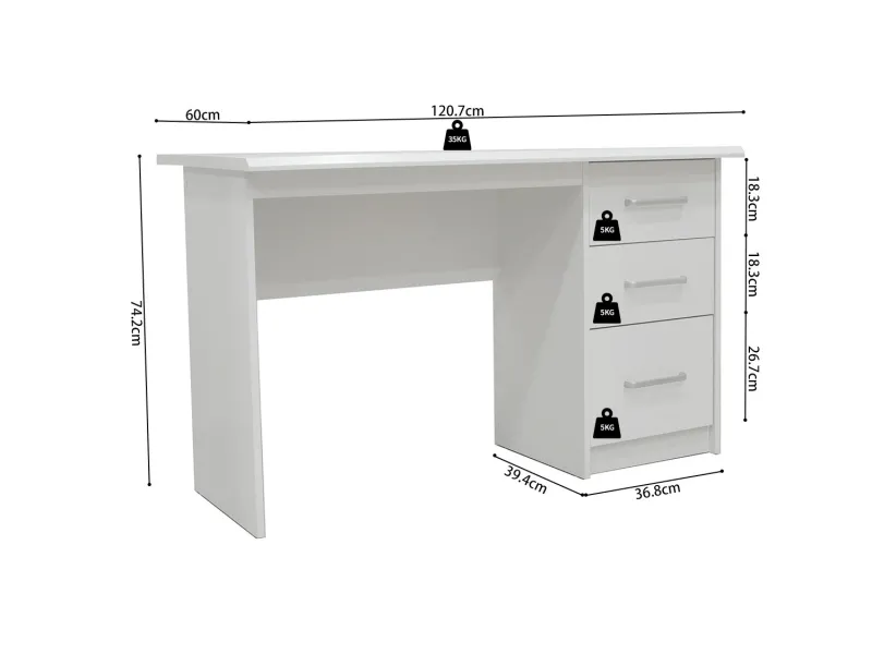 Bureau 1 tiroir et 1 porte coloris crème Bureaux enfant et junior |...