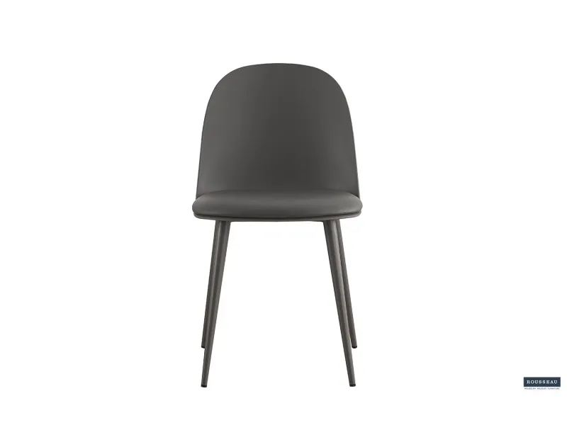 CHAISES 'JASMIN' ASSISE PP COUSSIN en simili cuir coloris Gris