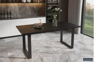 Table à manger en bois de 180 x 90 cm coloris noir