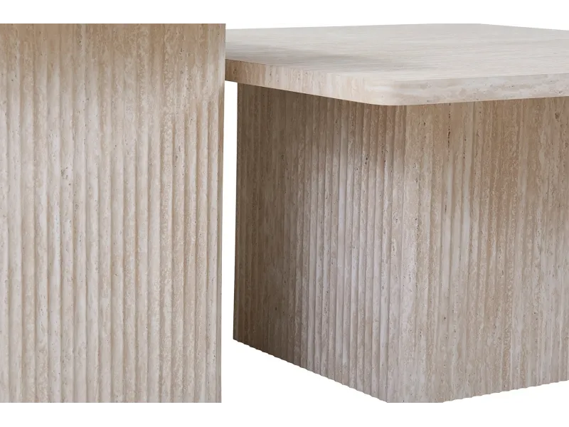 "Set de 2 Tables Basses Bobby – Élégance Travertin ✨ | Design & Qualité"