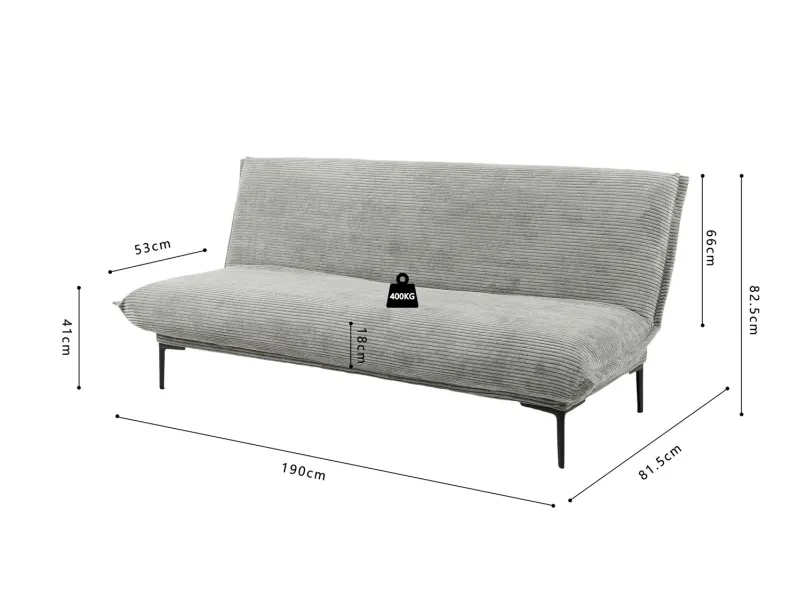 Canapé-lit 'Alisa' en Corduroy Gris Foncé – Élégance et Confort au Quotidien