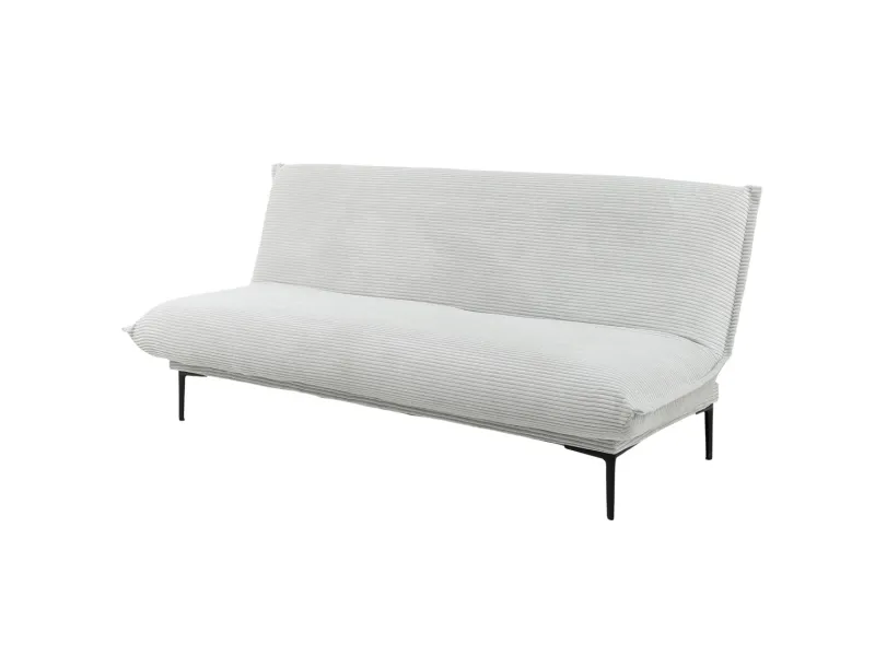 Canapé-clic-clac 'Alisa' en Corduroy Gris Clair – Élégance et Confort Optimal