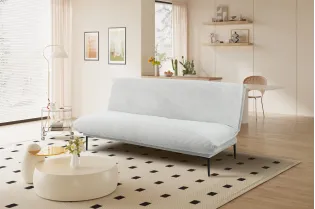 Canapé-clic-clac 'Alisa' en Corduroy Gris Clair – Élégance et Confort Optimal