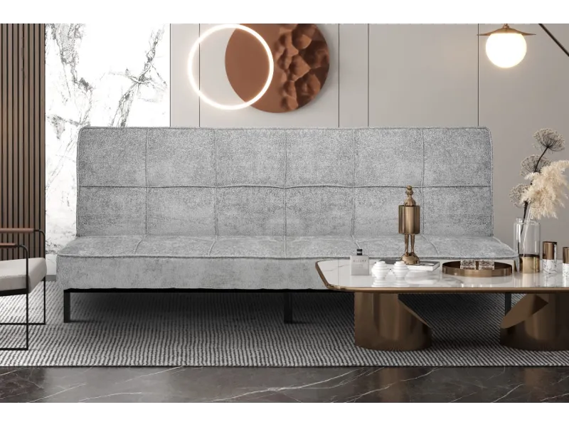 Canapé convertible 3 places en tissu gris