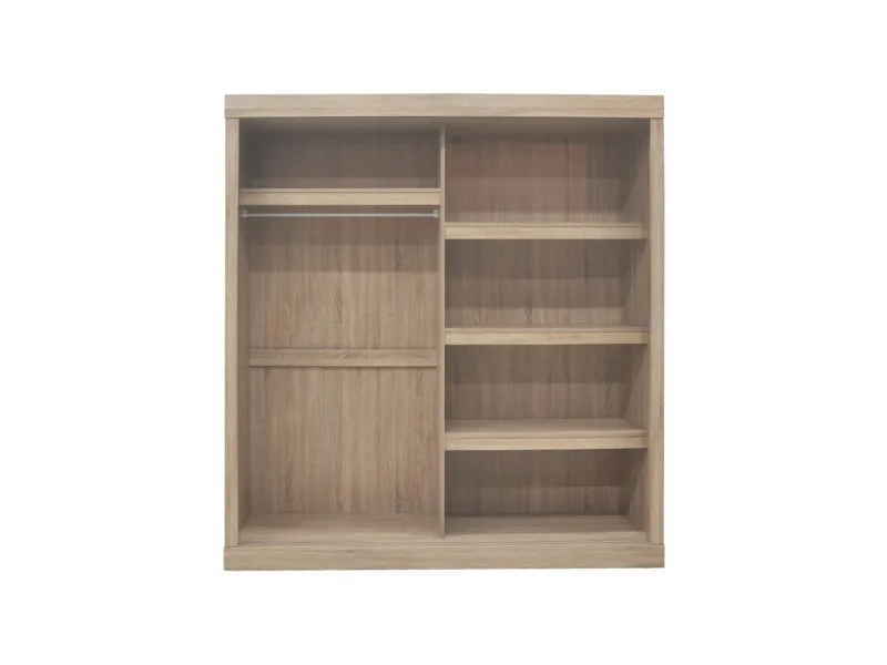 Armoire 'Mike' à 2 portes coulissantes avec 1 porte miroir – Finition Sonoma