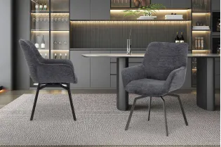 Chaise de salle à manger design coloris gris Chaises de salle à man... 2