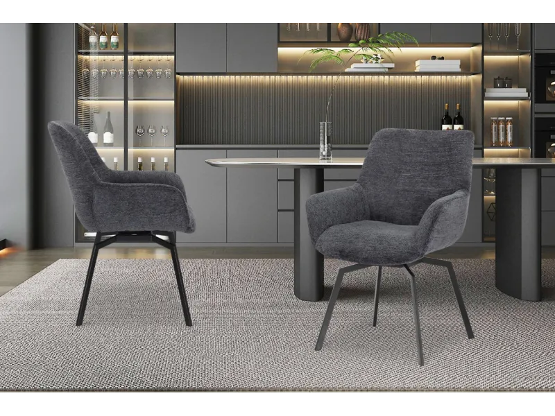 Chaise de salle à manger design coloris gris Chaises de salle à man...