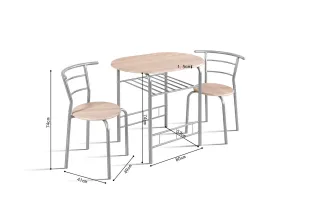 Ensemble repas design en bois et métal gris Ensemble repas |adeniahome... 2