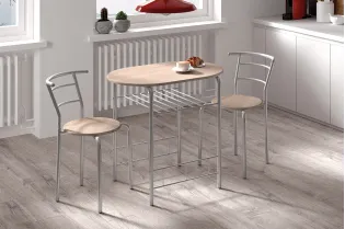 Ensemble repas design en bois et métal gris Ensemble repas |adeniahome...