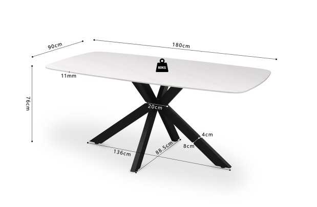 Table Ovale 'Apollo' 180 cm Style Danois en Pierre Blanche