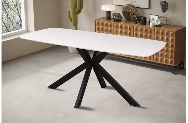 Table Ovale 'Apollo' 180 cm Style Danois en Pierre Blanche