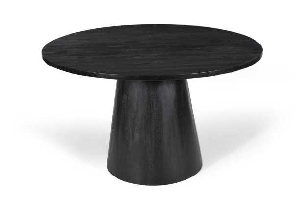Table Ronde 'Tommy' 130 cm en Bois de Manguier Coloris Noir