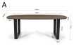 Table Tommy 220x100 cm – Design Ovale Danois & Pieds U Modulables – Bois de Manguier Tabaco