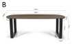 Table Tommy 220x100 cm – Design Ovale Danois & Pieds U Modulables – Bois de Manguier Tabaco