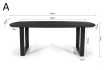 Table Tommy 220x100 cm – Design Ovale Danois Noir & Pieds U Modulables