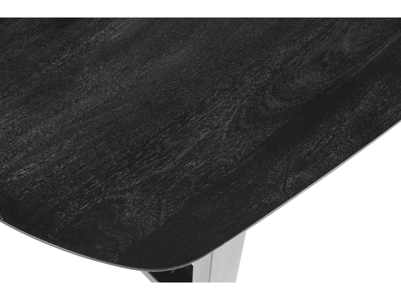 Table Tommy 220x100 cm – Design Ovale Danois Noir & Pieds U Modulables
