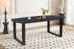 Table Tommy 220x100 cm – Design Ovale Danois Noir & Pieds U Modulables