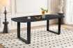 Table Tommy 220x100 cm – Design Ovale Danois Noir & Pieds U Modulables