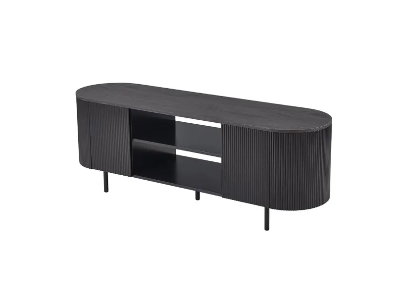 Meuble TV design |Meuble TV/HIFI blanc laqué, 2 tiroirs |adeniahome.com