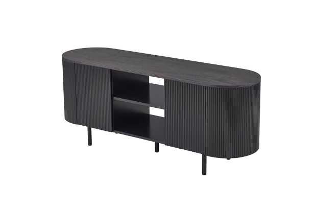 Meuble TV design |Meuble TV/HIFI blanc laqué, 2 tiroirs |adeniahome.com