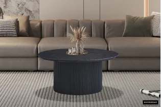 Table basse contemporaine |Table basse avec 6 poufs encastrable, ve...