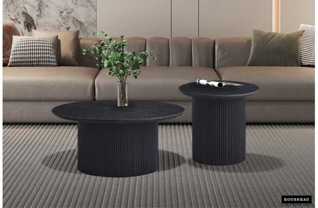 Table basse contemporaine |Table basse avec 6 poufs encastrable, ve...