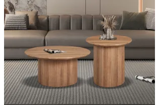 Table basse contemporaine |Table basse avec 6 poufs encastrable, ve...