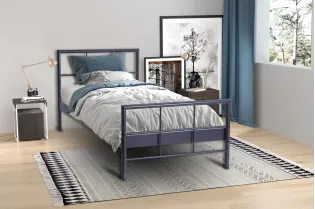 Lit fer forgé & lit métal |Lit adulte de 90x200 en métal coloris no...