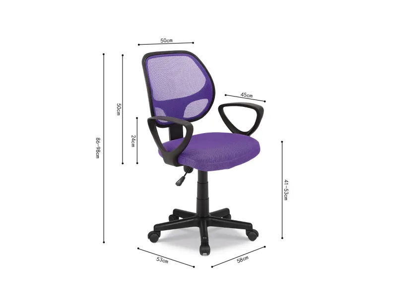 Chaise de bureau style roulant en tissu coloris noir Chaises & faut...