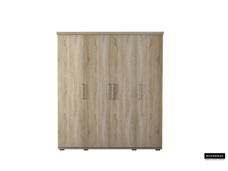 Armoire 'Mike' à 4 portes – Finition Sonoma