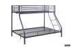 Lit Superposé en Métal Coloris Gris 140/90x200 cm